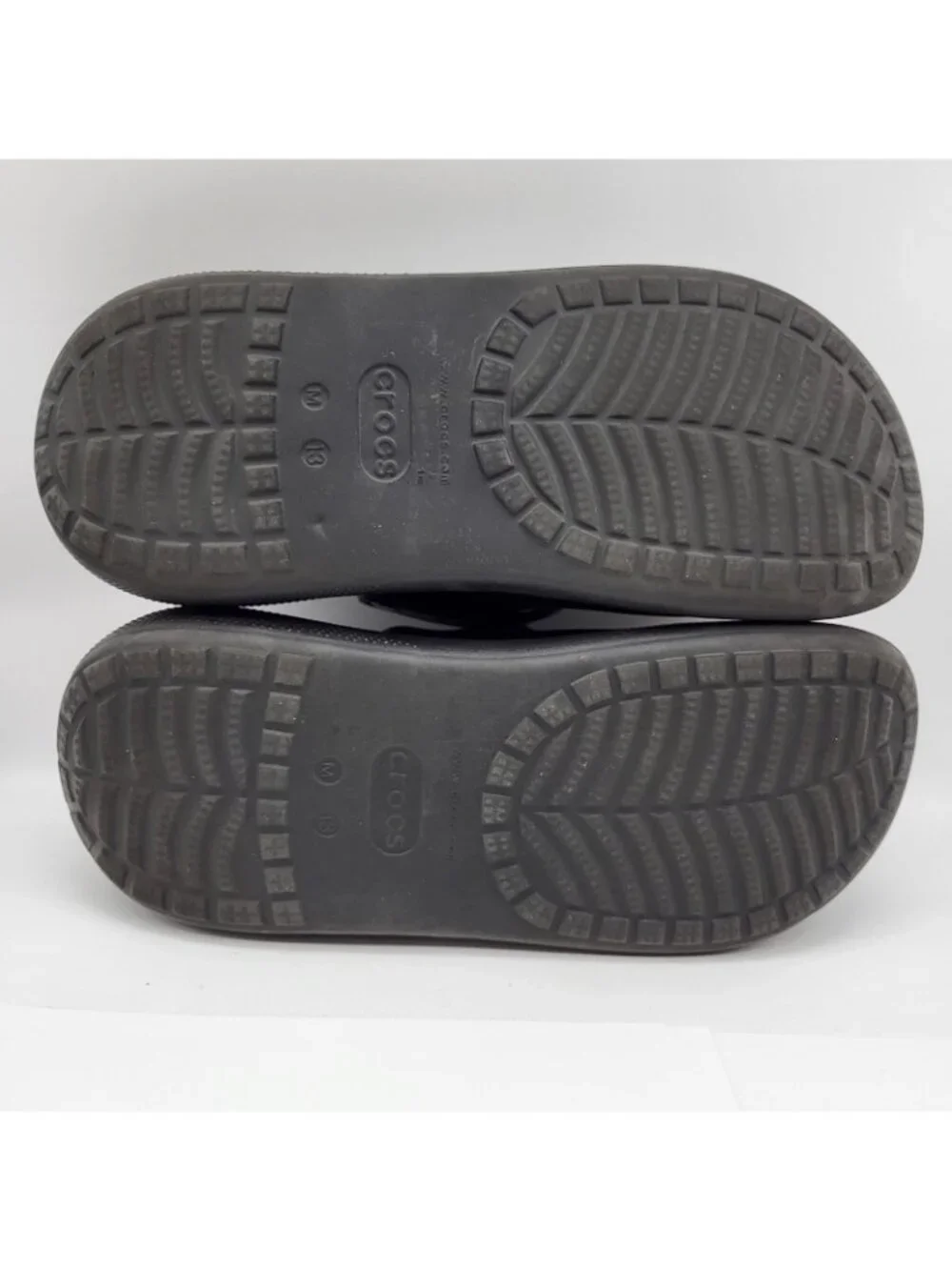 Crocs Mega Crush Clogs Black Men's Sz 13 Platform Vegan black slip on blemished